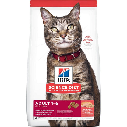 Hill's Science Diet Adult Salmon & Brown Rice Recipe Cat Food 3.5lb - Poudre Pet & Feed Supply